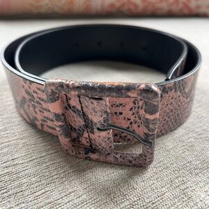 Alice + Olivia Pink and Black Snakeskin Belt